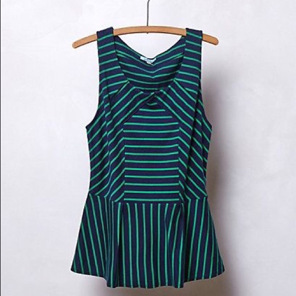 Anthropologie Tops - Anthropologie Striped Peplum Top